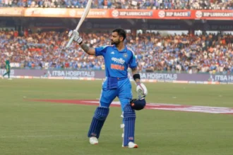 Virat Kohli celebrates century