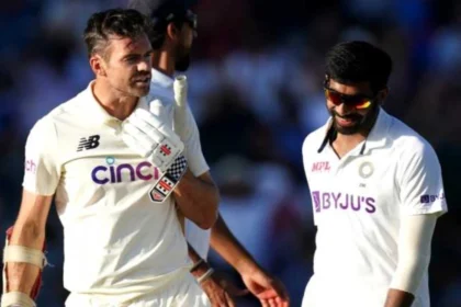 James Anderson and Jasprit Bumrah