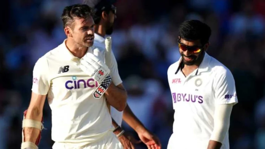 James Anderson and Jasprit Bumrah
