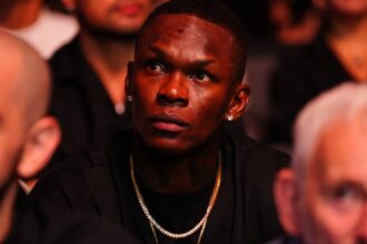 Israel Adesanya attends UFC 317 in Las Vegas