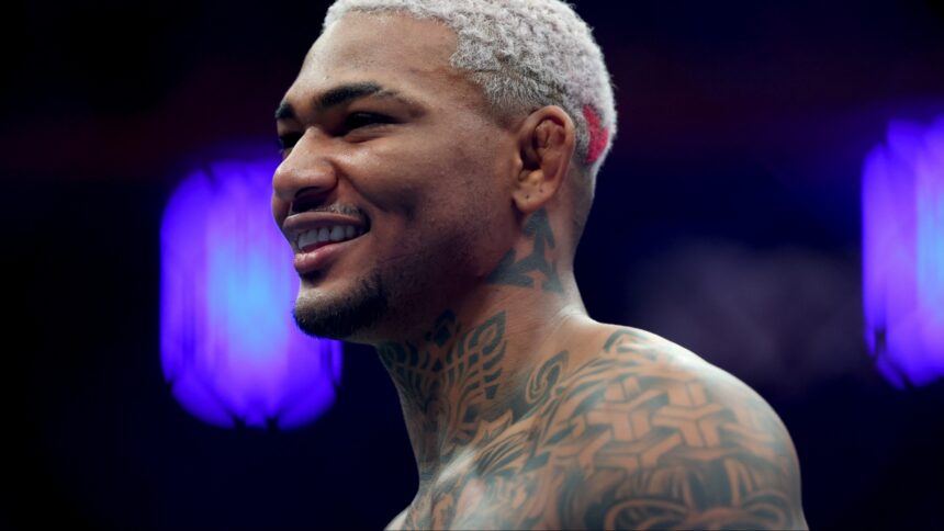 Michael Morales enters the Octagon for his fight at UFC 322