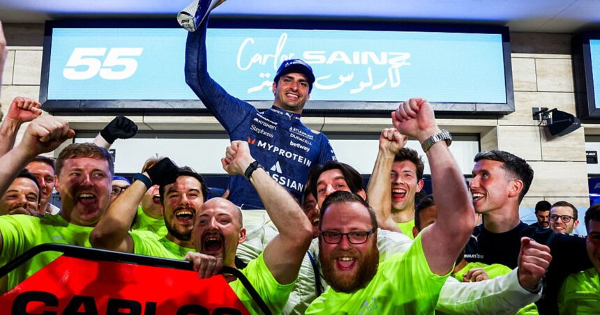 Sainz celebrates proudest day at Williams with perfect podium in Qatar