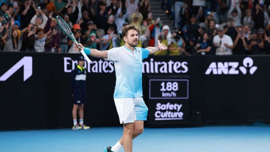 Stan Wawrinka advances to the third round of a slam, unusual for a 40-year-old