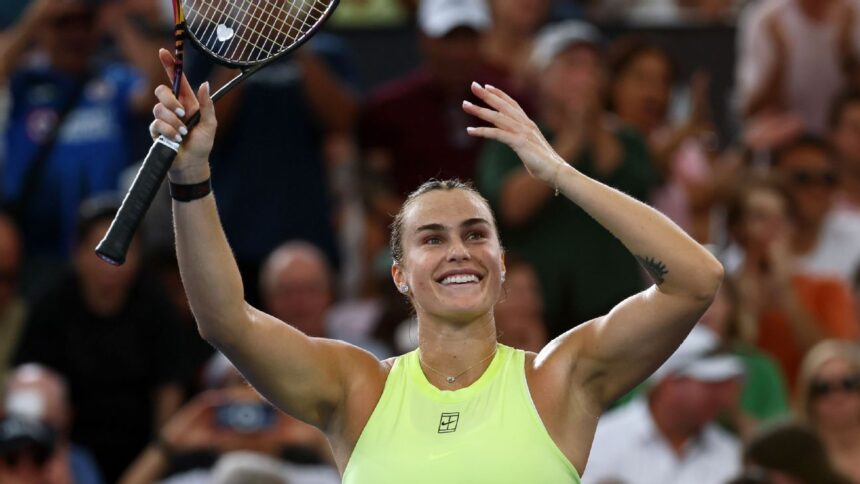 Aryna Sabalenka wins Brisbane final in tense battle with Marta Kostyuk