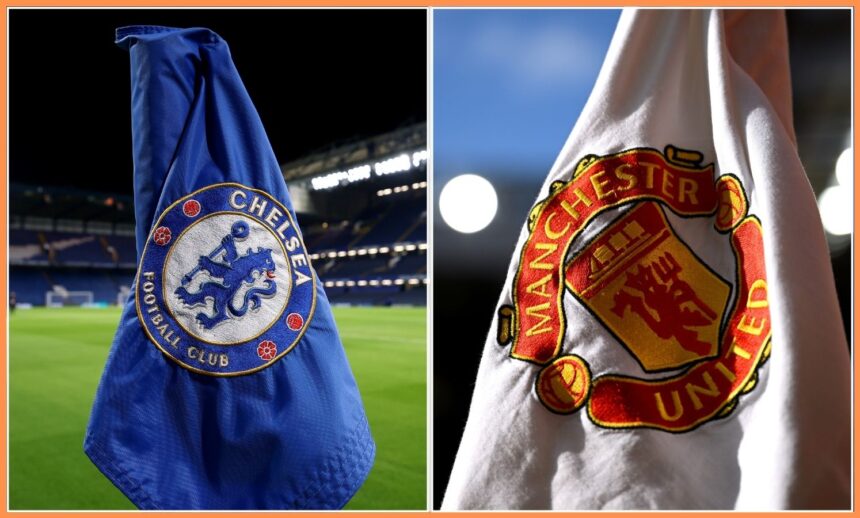 Chelsea and Manchester United flags