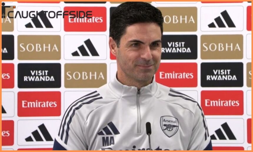 Mikel Arteta at his press conference