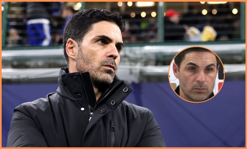 Mikel Arteta looks on during Arsenal