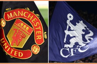 Manchester United and Chelsea flags