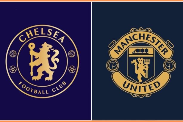 Chelsea and Manchester United club badges