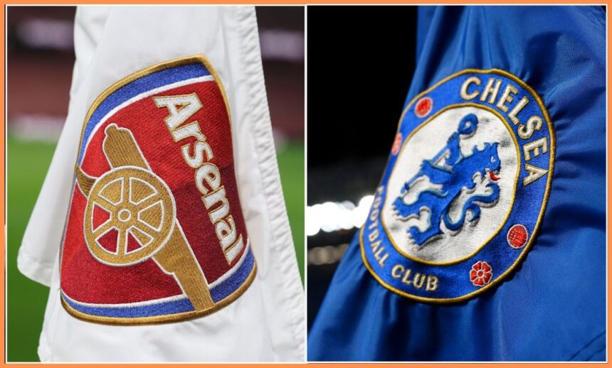 Arsenal and Chelsea flags