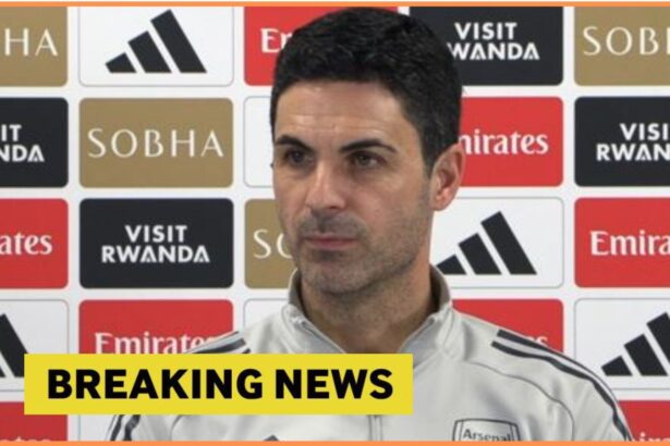 Arsenal manager Mikel Arteta speaking during a press conference