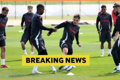 Manuel Ugarte in Manchester United training