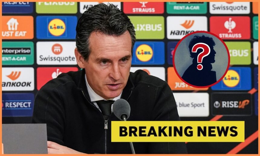 Unai Emery speaking at a press conference