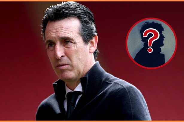 Aston Villa manager Unai Emery looks on