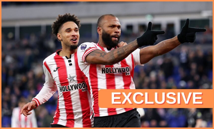 Kevin Schade and Igor Thiago celebrate