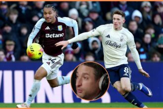 Elliot Anderson in action for Nottingham Forest against Aston Villa