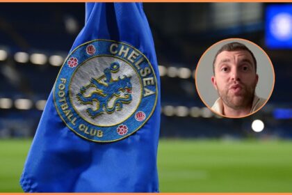 Chelsea FC logo and Fabrizio Romano