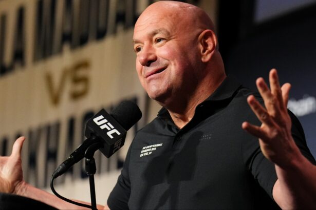 Dana White speaks at the UFC 322 pre-fight press conference