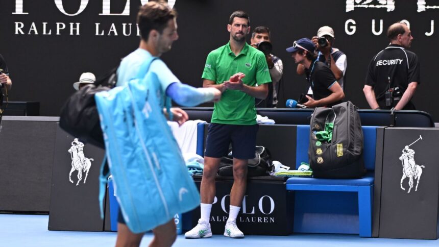 Djokovic advances to Australian Open semi-finals as Musetti retires due to injury