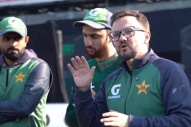 Babar Azam and Mike Hesson