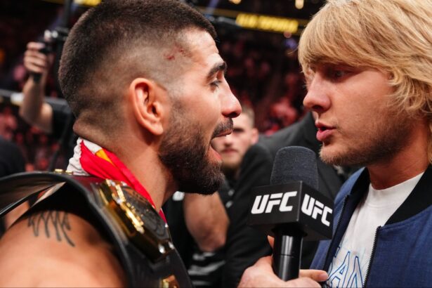 Ilia Topuria and Paddy Pimblett face off in the Octagon at UFC 317