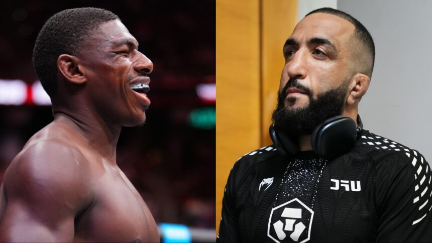 Joaquin Buckley enters the Octagon at UFC Atlanta, opposite Belal Muhammad in the locker room at UFC Qatar