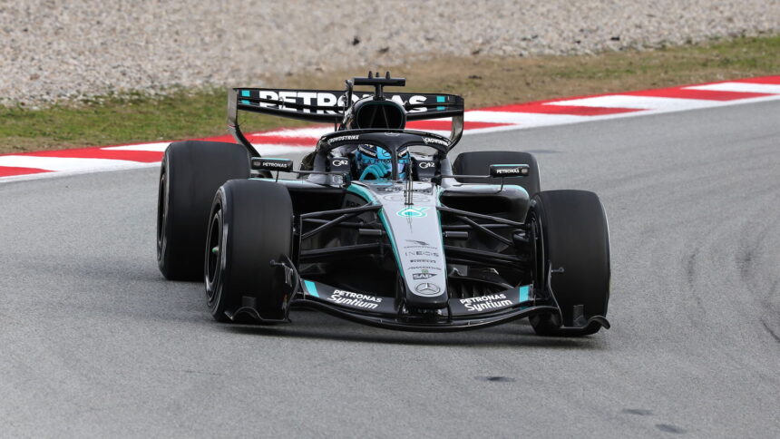 Mercedes sets new F1 test benchmark, McLaren suffers trouble on day 4