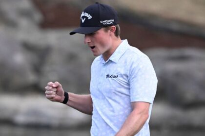 Nashville teenager Blaze Brown is one stroke behind the American Express lead.