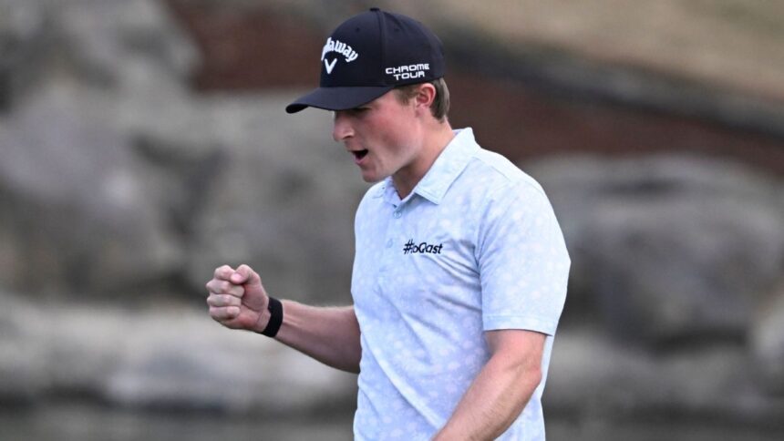 Nashville teenager Blaze Brown is one stroke behind the American Express lead.