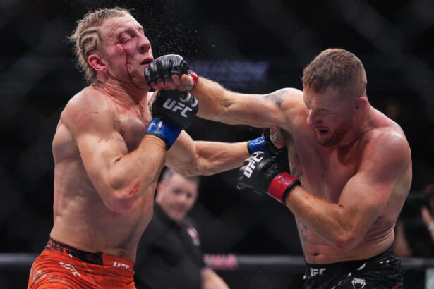 Paddy Pimblett takes punch from Justin Gaethje at UFC 324