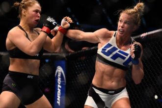 Holly Holm and Ronda Rousey