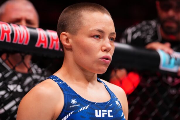 Rose Namajunas enters the Octagon for her fight against Miranda Maverick at UFC Atlanta