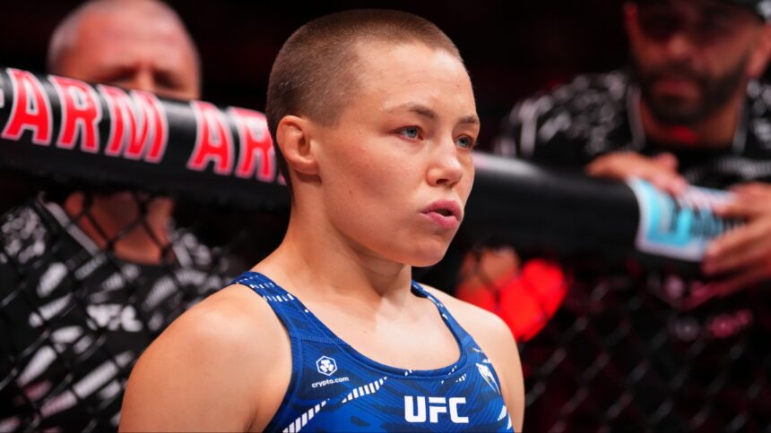 Rose Namajunas enters the Octagon for her fight against Miranda Maverick at UFC Atlanta