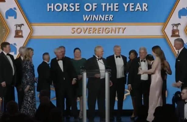 Sovereignty was honored as Horse of the Year at the Eclipse Awards.
