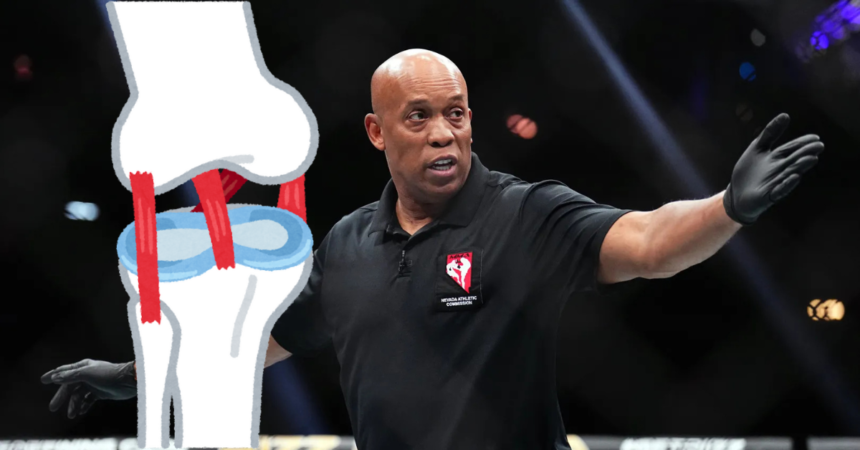 Watch: UFC Referee Suffers Torn ACL During Fight at UFC 324