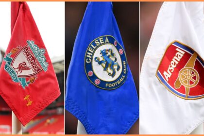 Liverpool, Chelsea and Arsenal flags
