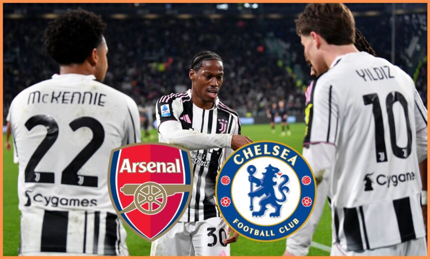 Kenan Yildiz with his Juventus teammates