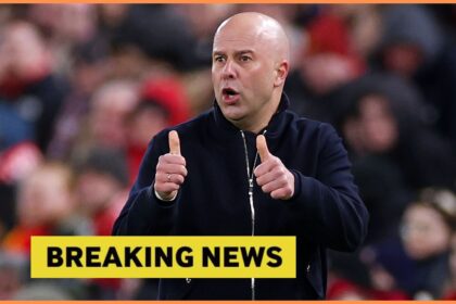 Arne Slot gestures during Liverpool vs Brighton