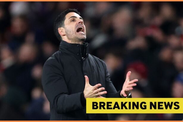 Mikel Arteta reacts during Arsenal vs Crystal Palace