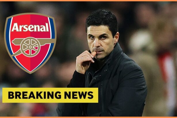 Mikel Arteta looks on during Brentford vs Arsenal