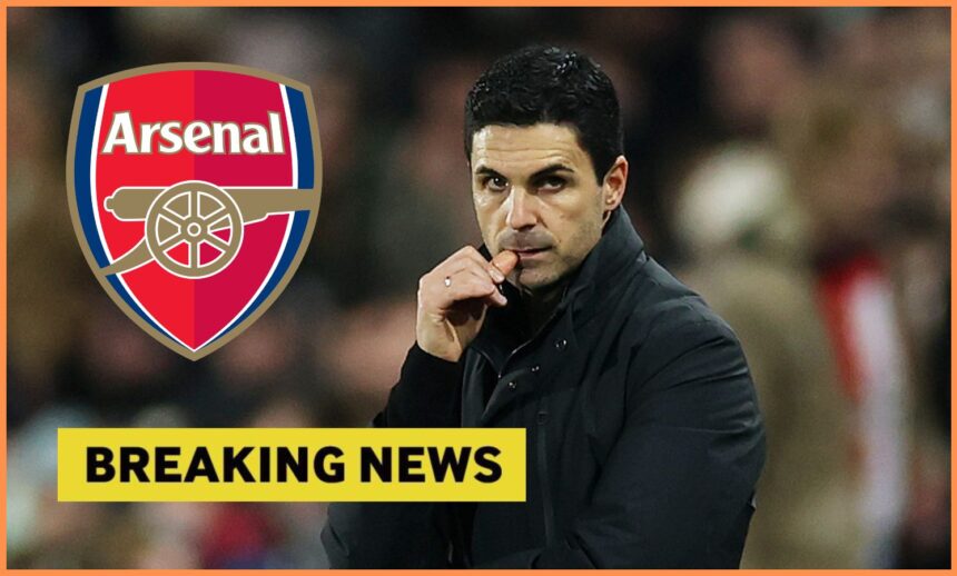 Mikel Arteta looks on during Brentford vs Arsenal