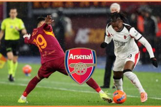 Rafael Leao in action for Milan against Roma
