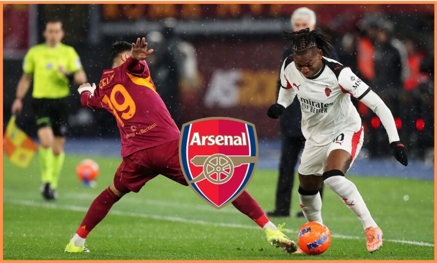 Rafael Leao in action for Milan against Roma