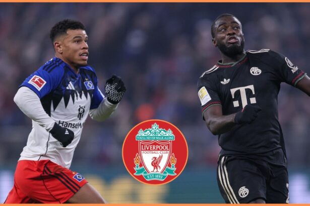 Dayot Upamecano in action for Bayern against Hamburg