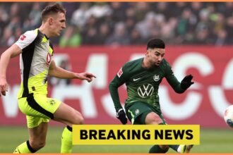 Nico Schlotterbeck in action for Borussia Dortmund against Wolfsburg