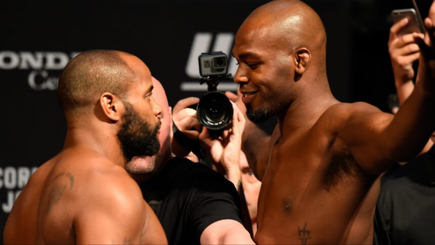 Daniel Cormier and Jon Jones face off at the UFC 214 ceremonial weigh-in