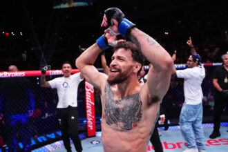 Mauricio Ruffy celebrates UFC 325 win