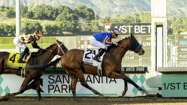 Plutarch wins the Robert B. Lewis Stakes in a big step for Baffert on the Derby Trail.