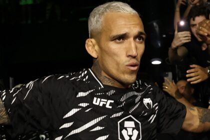 Charles Oliveira watches to the Octagon at UFC Rio