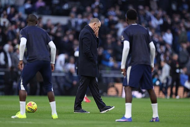Tottenham boss Igor Tudor looking dejected after defeat to Arsenal